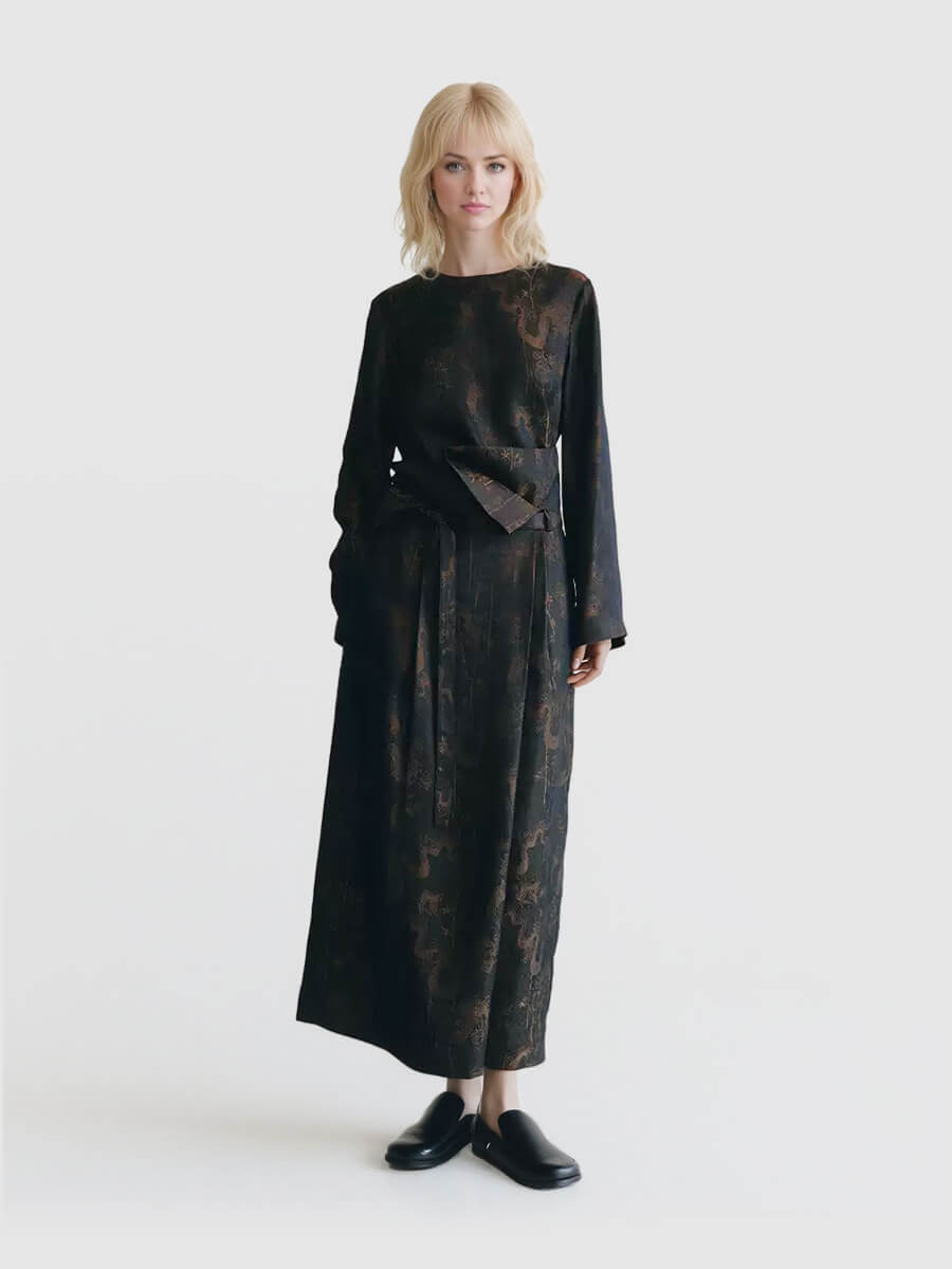 Flared_Sleeve_Printed_Side_Split_Top_and_Asymmetric_Tie_Wrap_Dress_21