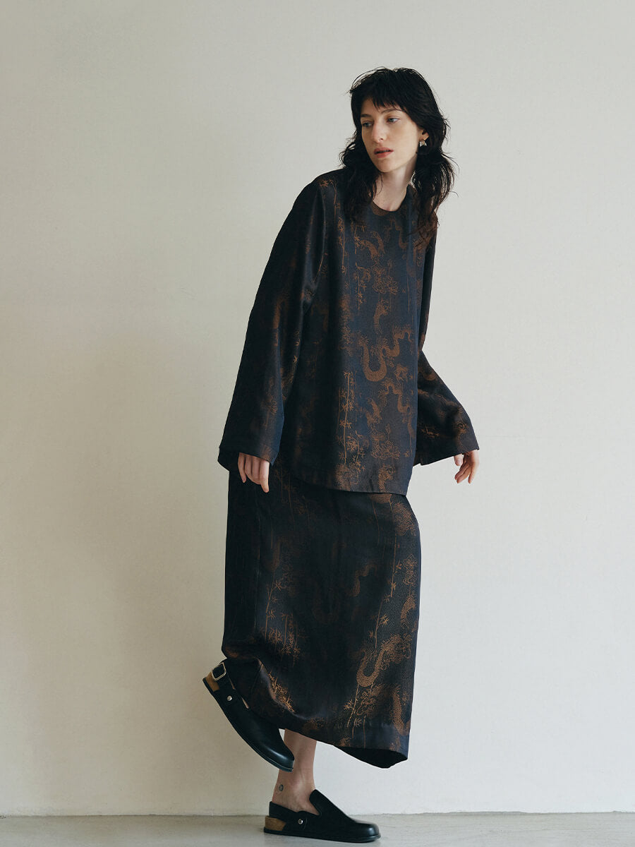 Flared_Sleeve_Printed_Side_Split_Top_and_Asymmetric_Tie_Wrap_Dress_2