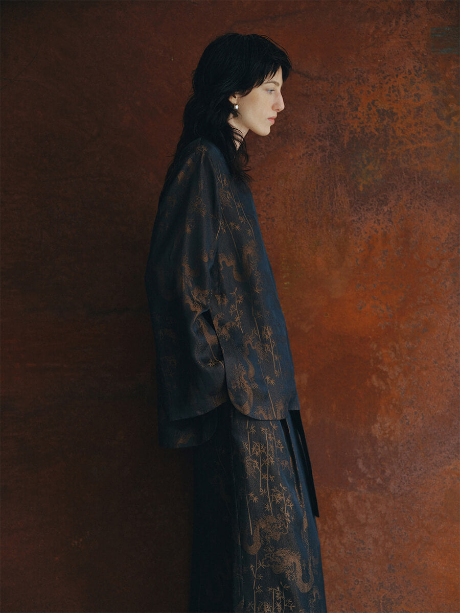 Flared_Sleeve_Printed_Side_Split_Top_and_Asymmetric_Tie_Wrap_Dress_4