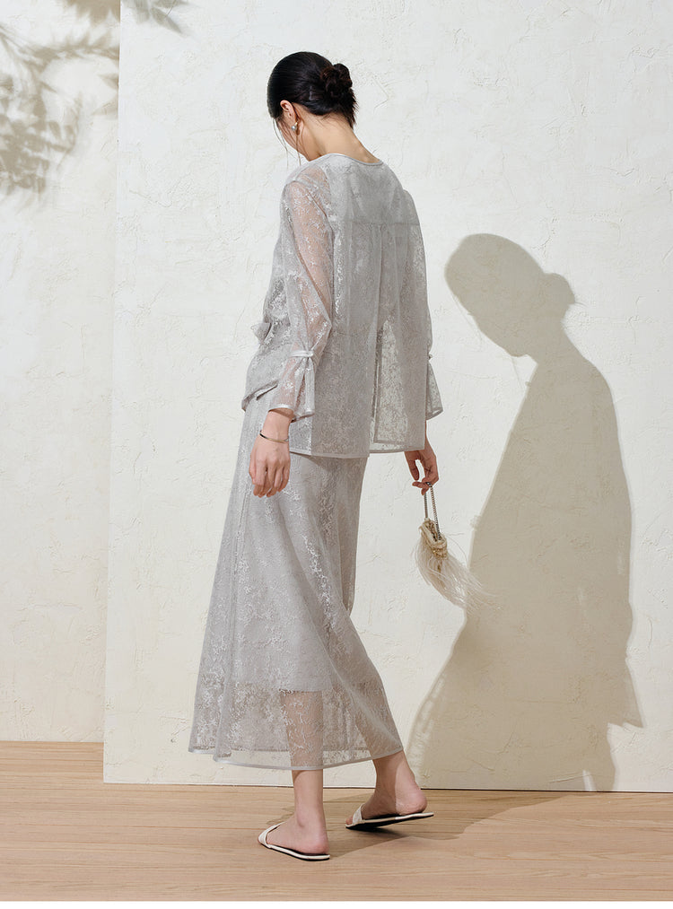 Hollow Lace Suspender Top Double-layer Skirt 3