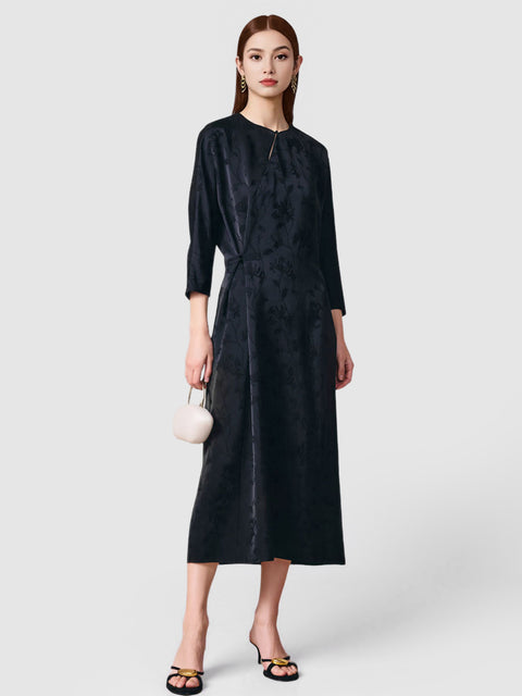 Jacquard_Frog_Closure_Button_Waist-cinching_Elegant_Dress_20