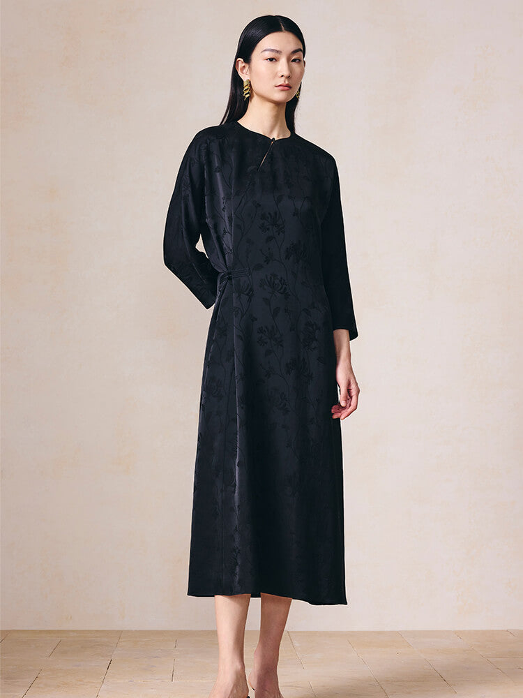 Jacquard_Frog_Closure_Button_Waist-cinching_Elegant_Dress_2