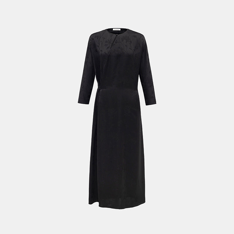 Jacquard_Frog_Closure_Button_Waist-cinching_Elegant_Dress_5