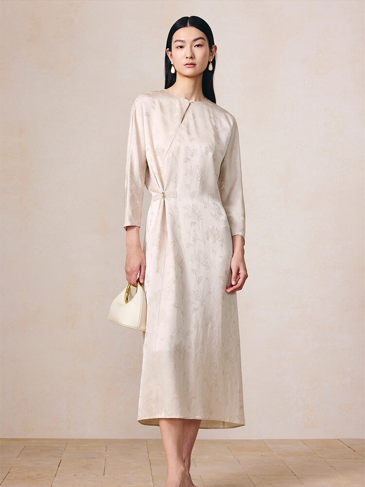 Jacquard_Frog_Closure_Button_Waist-cinching_Elegant_Dress_6