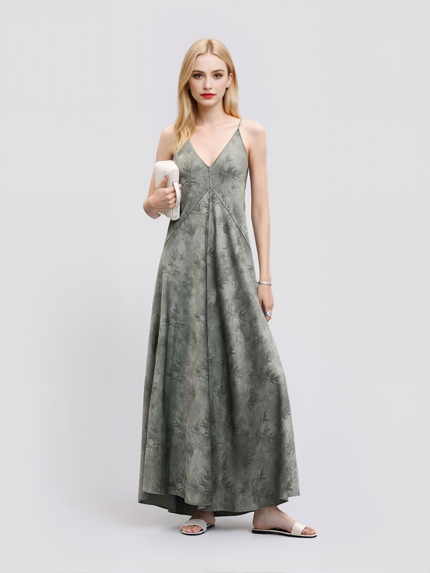 Reversible_Bamboo_Leaf_Printed_Spaghetti_Straps_Dress_11