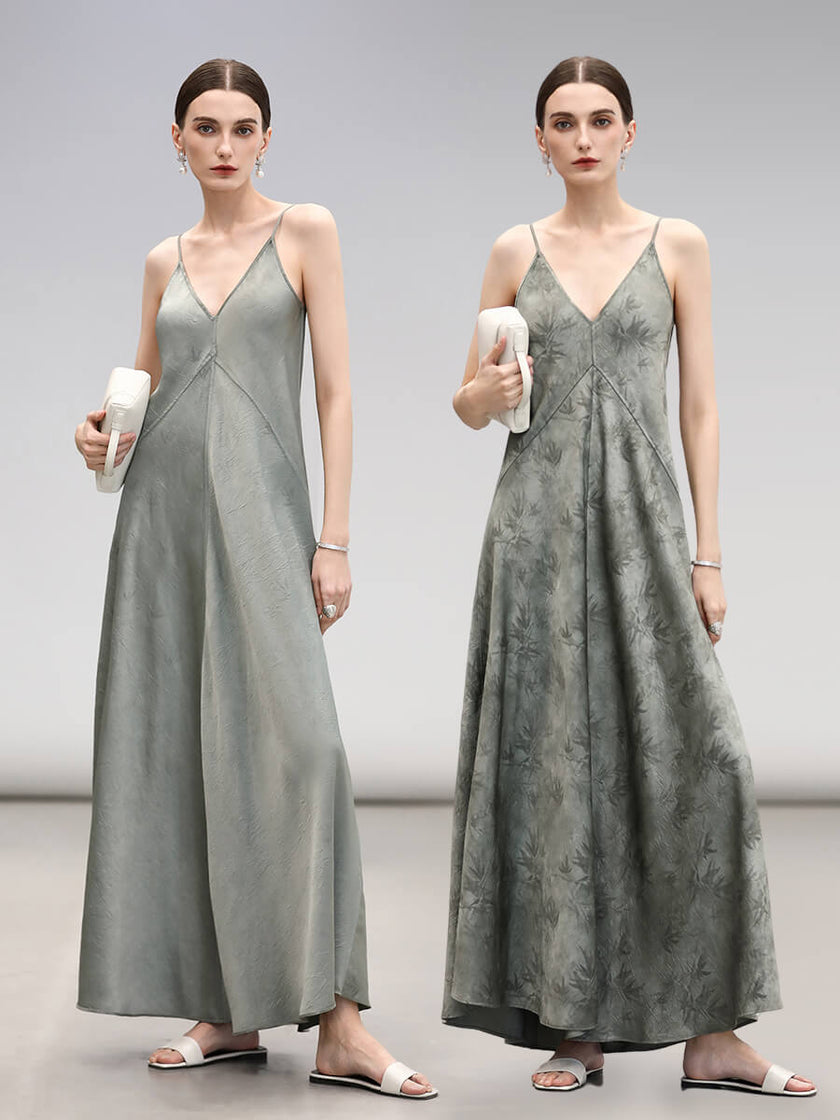 Reversible_Bamboo_Leaf_Printed_Spaghetti_Straps_Dress_13