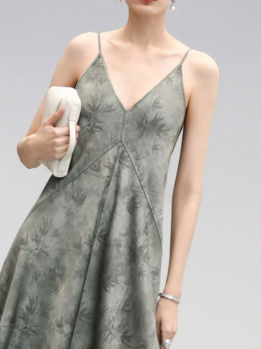 Reversible_Bamboo_Leaf_Printed_Spaghetti_Straps_Dress_15