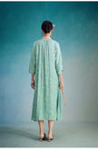 Round_Neck_3_4_Sleeve_Jacquard_Cheongsam_Dress_4