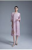 Round_Neck_3_4_Sleeve_Jacquard_Cheongsam_Dress_5