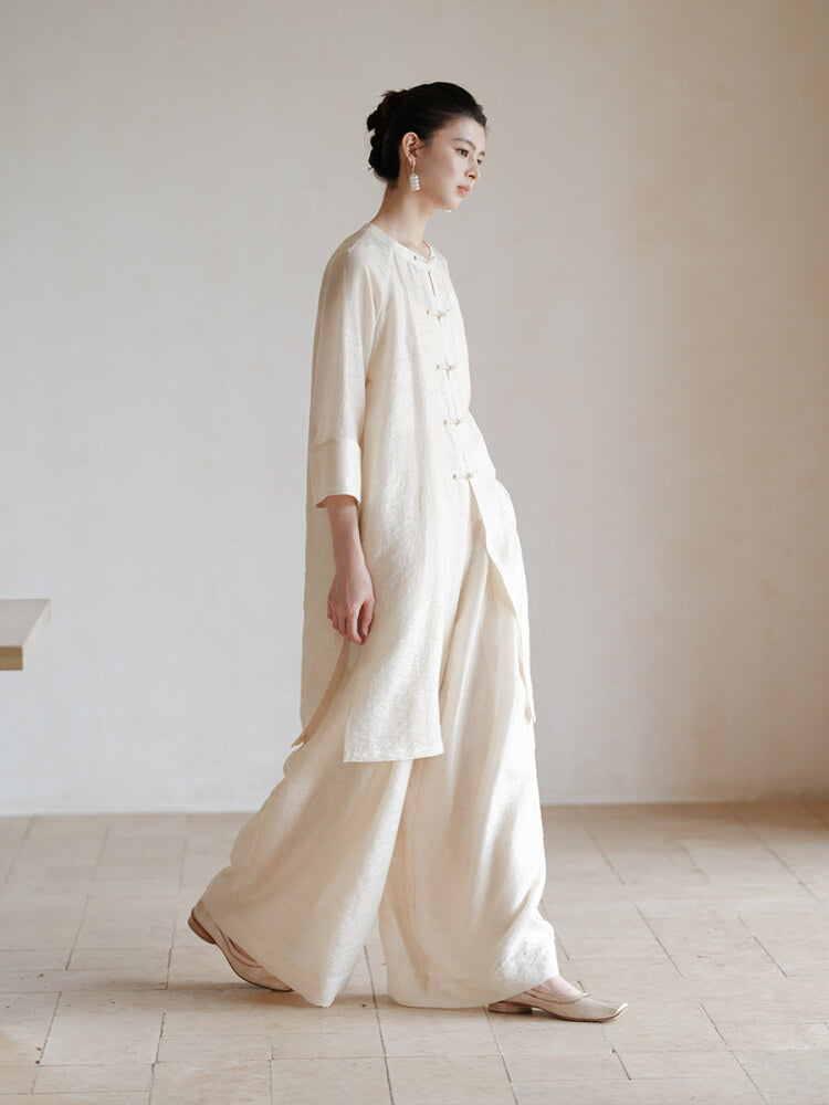 Round_Neck_Frog_Closure_Button_Mid-length_Top_and_Loose_Trousers_Set_2