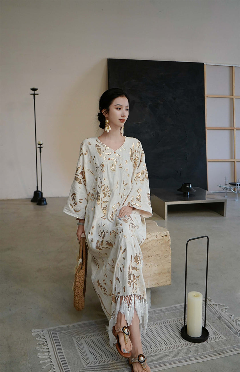 Silk_Linen_Embroidered_Sequined_Tassel_Dress_5