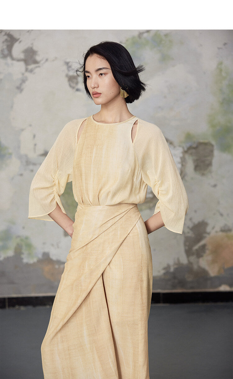 Spliced_Waist-cinching_Irregular_Wrap_Dress_4