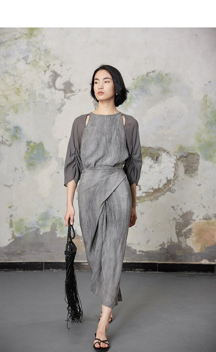 Spliced_Waist-cinching_Irregular_Wrap_Dress_7