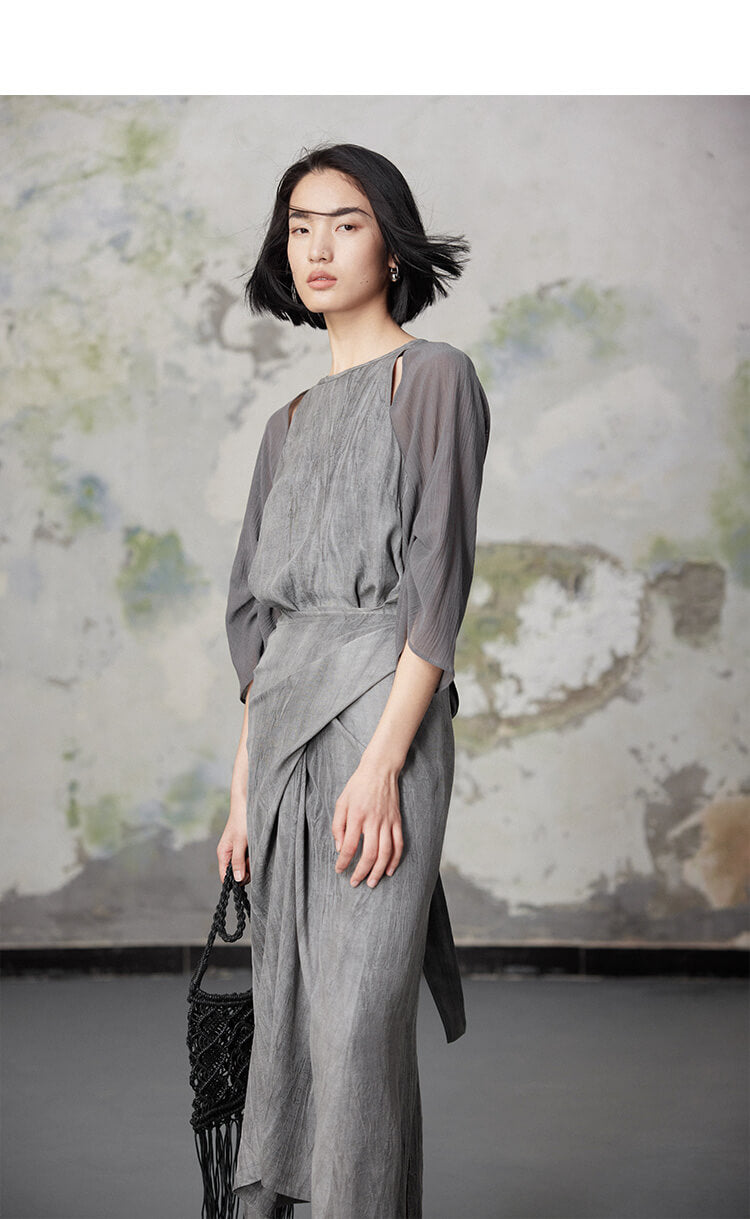 Spliced_Waist-cinching_Irregular_Wrap_Dress_8