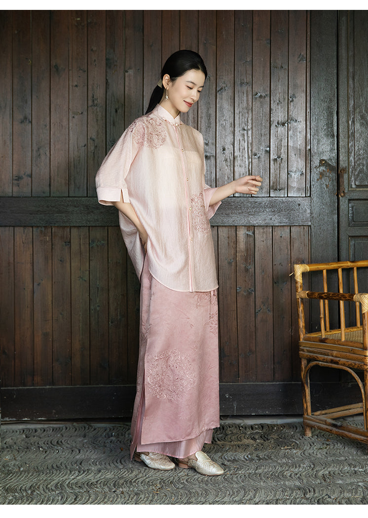 Stand_Collar_Short_Sleeve_Embroidered_Cardigan_Shirt_3