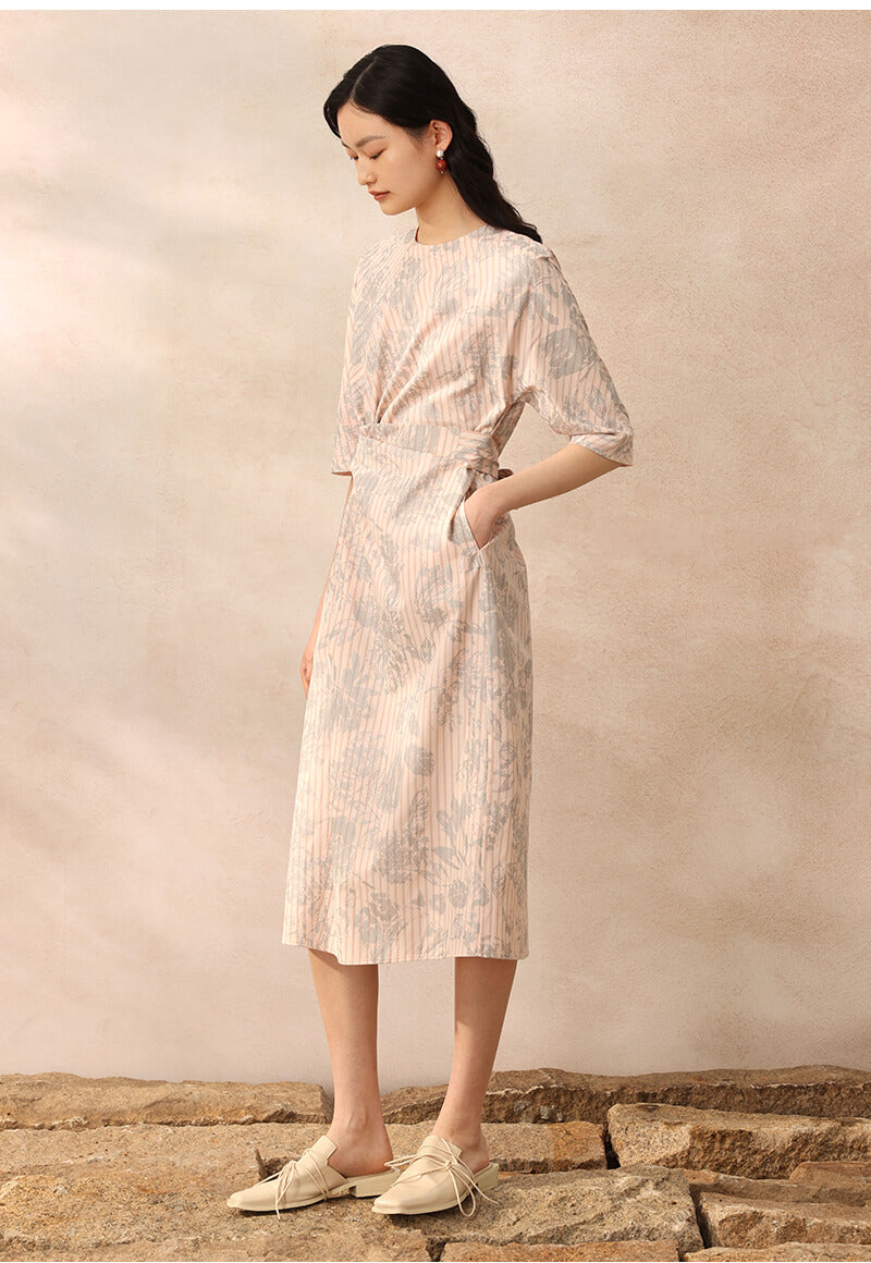 Twist_Tie_Floral_Printed_Midi_Dress_with_Pockets_3