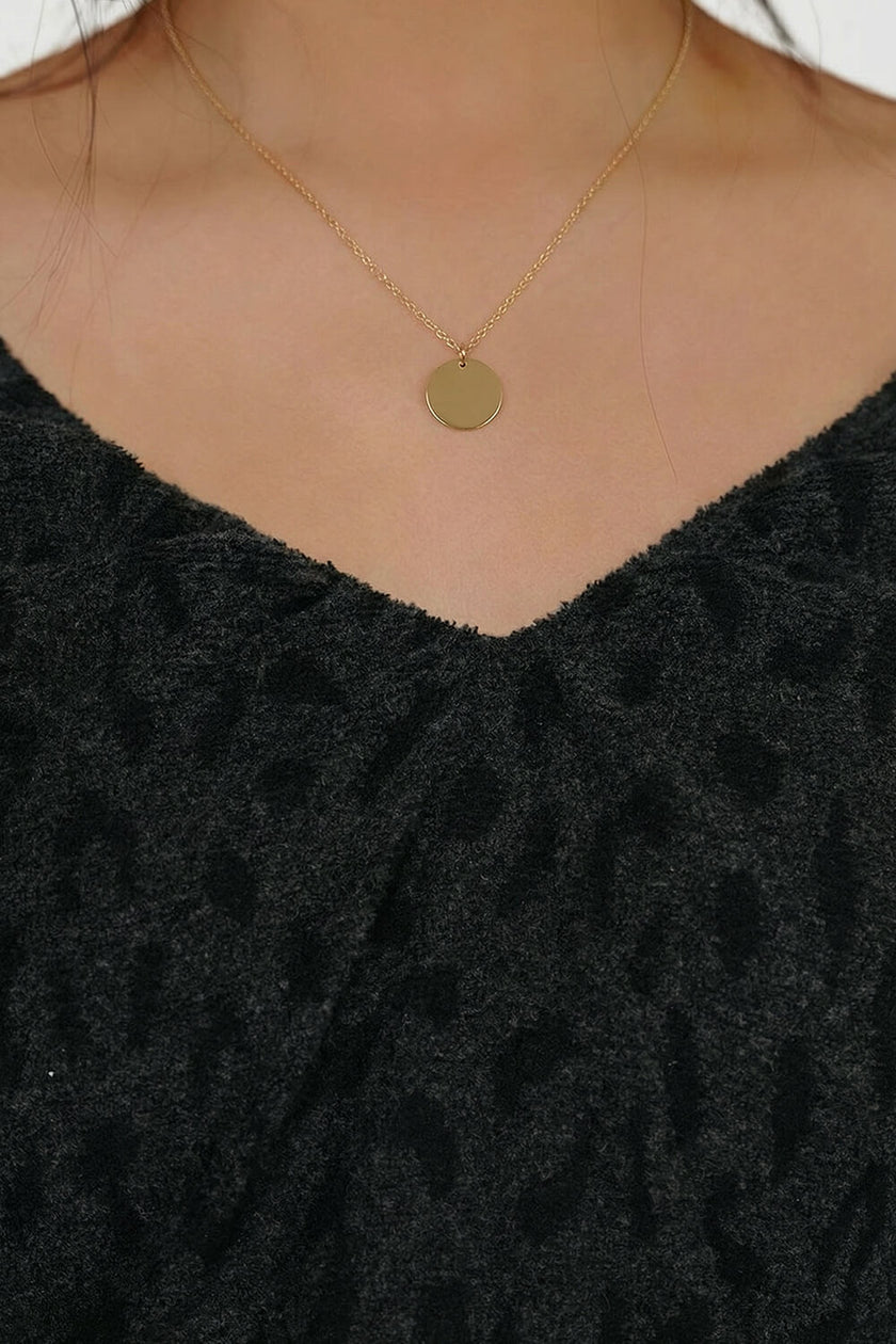 V-neck Brushed Irregular Hem Midi Dress